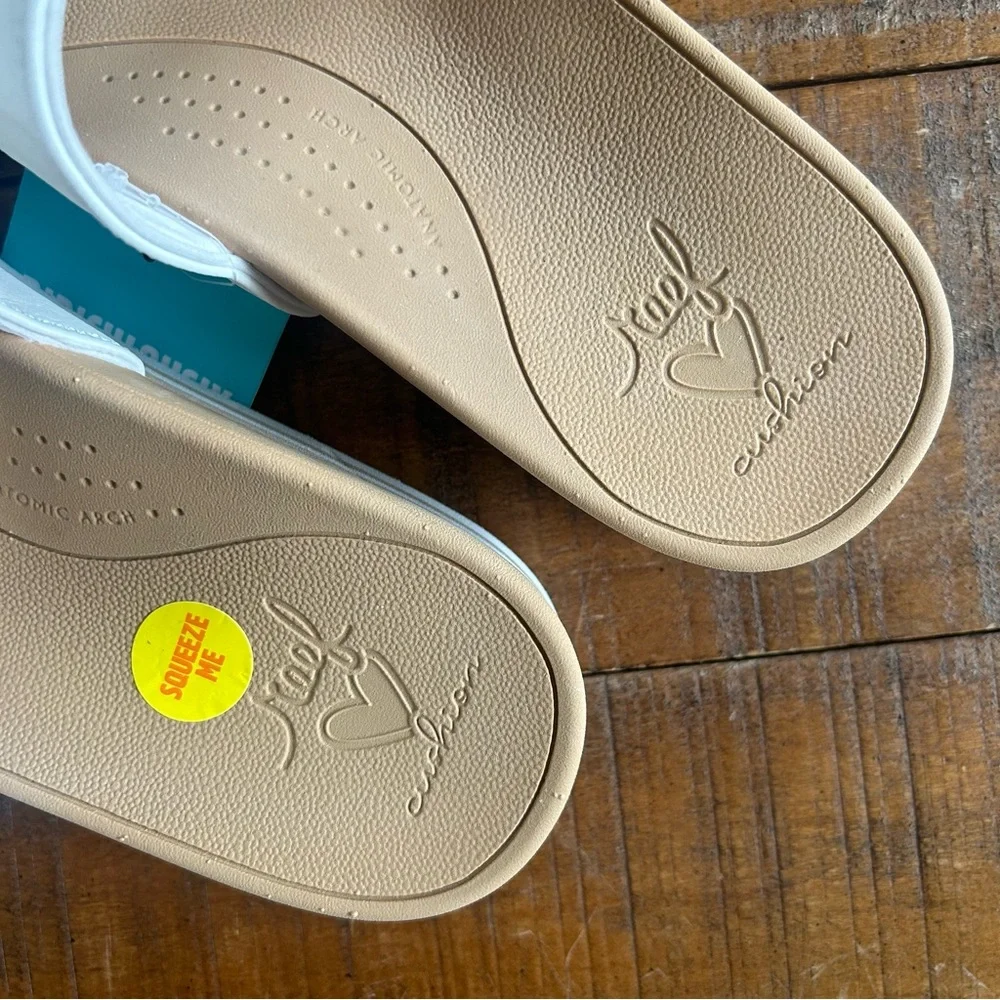 REEF Banded Horizon White Double Strap Platform Sandal Slide 10 - Picture 7 of 9